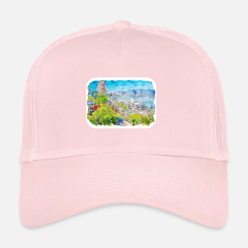 Québec Canada Aquarelle Dessin Dessin Illustration Casquette trucker 