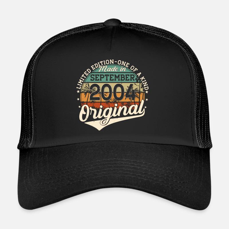 Septembre 2004 Vintage Anniversaire Rétro - Casquette trucker - noir/noir