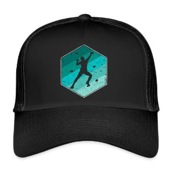 Klettern Boulder Bouldern Kletterer Bergsteiger - Trucker Cap - Schwarz/Schwarz - Vorne