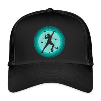 Klettern Bouldern Boulder Kletterer Bergsteiger - Trucker Cap - Schwarz/Schwarz - Vorne