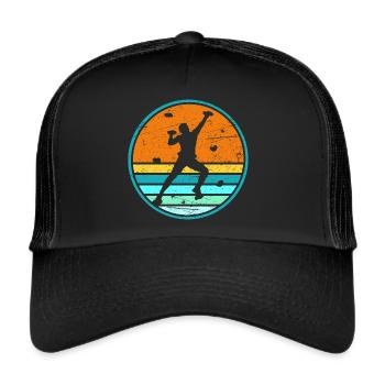 Klettern Boulder Bergsteiger Kletterer Bouldern - Trucker Cap - Schwarz/Schwarz - Vorne