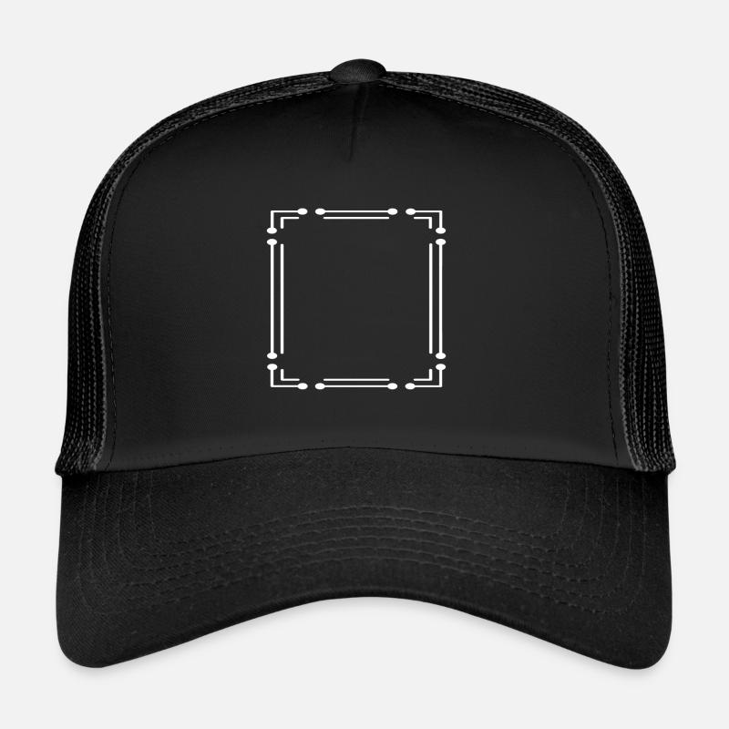 Cadre de lignes circulaires avec des traits blancs Casquette trucker 