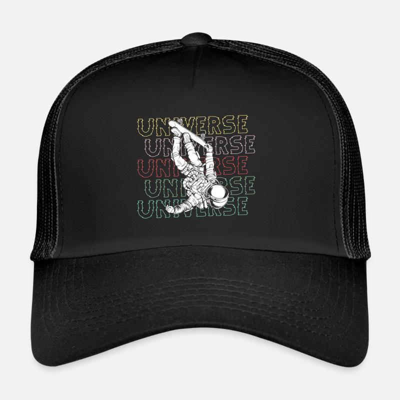 Weltall Mond Mars - Trucker Cap - Schwarz/Schwarz