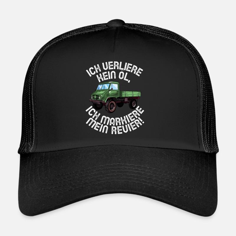 Ich verliere kein Öl - Unimog - Offroad - Oldtimer - Trucker Cap - Schwarz/Schwarz
