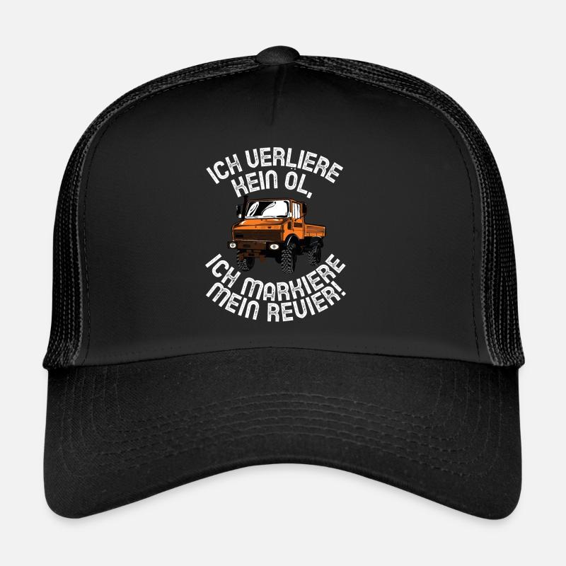 Ich verliere kein Öl - Unimog - Offroad - Oldtimer - Trucker Cap - Schwarz/Schwarz