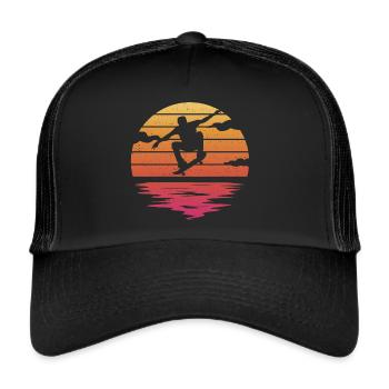 Skateboarding Tricks Skateboard Skater - Trucker Cap - Schwarz/Schwarz - Vorne