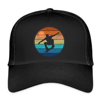 Skateboarding Skaten Skateboard Tricks Skater - Trucker Cap - Schwarz/Schwarz - Vorne