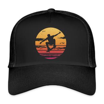 Skateboarding Tricks Skaten Skateboard Skater - Trucker Cap - Schwarz/Schwarz - Vorne