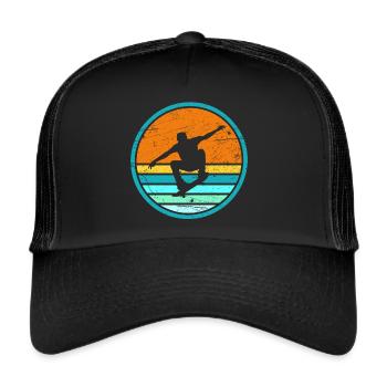Skater Skateboard Skateboarding Tricks Skaten - Trucker Cap - Schwarz/Schwarz - Vorne