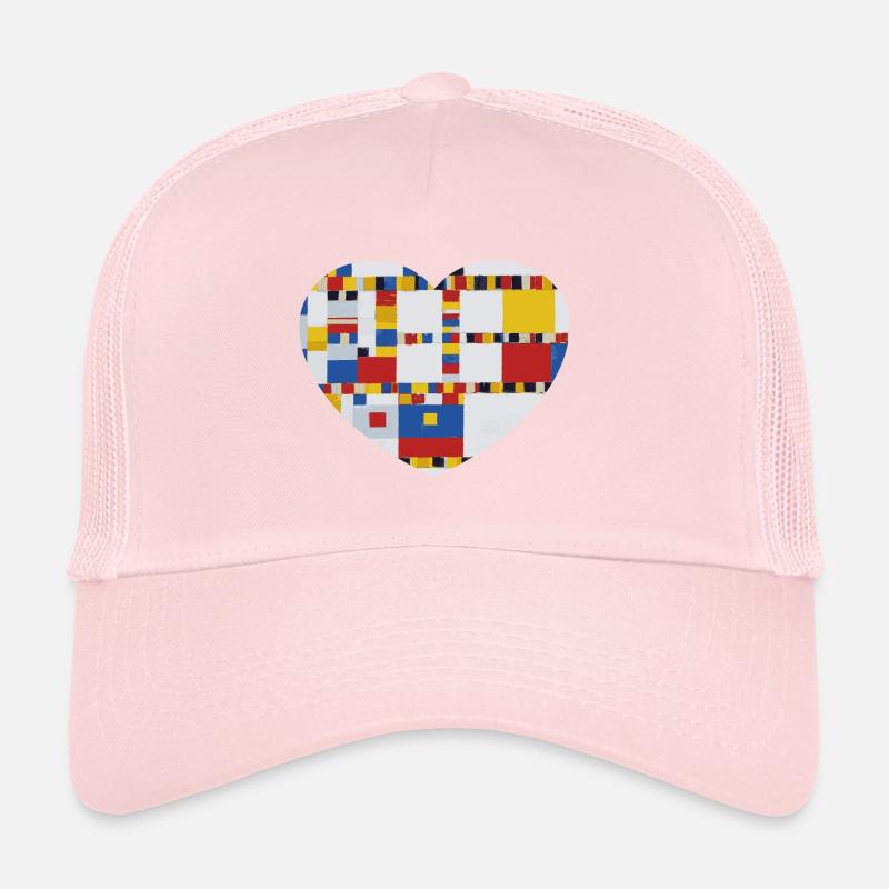Herz mit Malerei Mondrian Victory Boogie Woogie Trucker Cap
