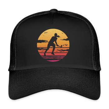 Joueurs de hockey sur gazon Joueurs de hockey vintage - Casquette trucker  - noir/noir - Devant