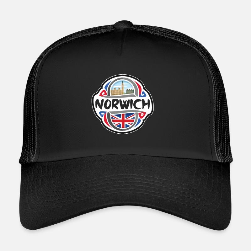 Norwich Royaume-Uni Royaume-Uni Drapeau Souvenir de voyage Bad Casquette trucker 