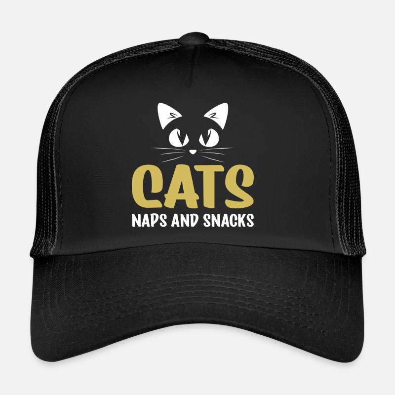 Chat Drôle Propriétaire Amoureux Chats Siestes Snacks Casquette trucker 