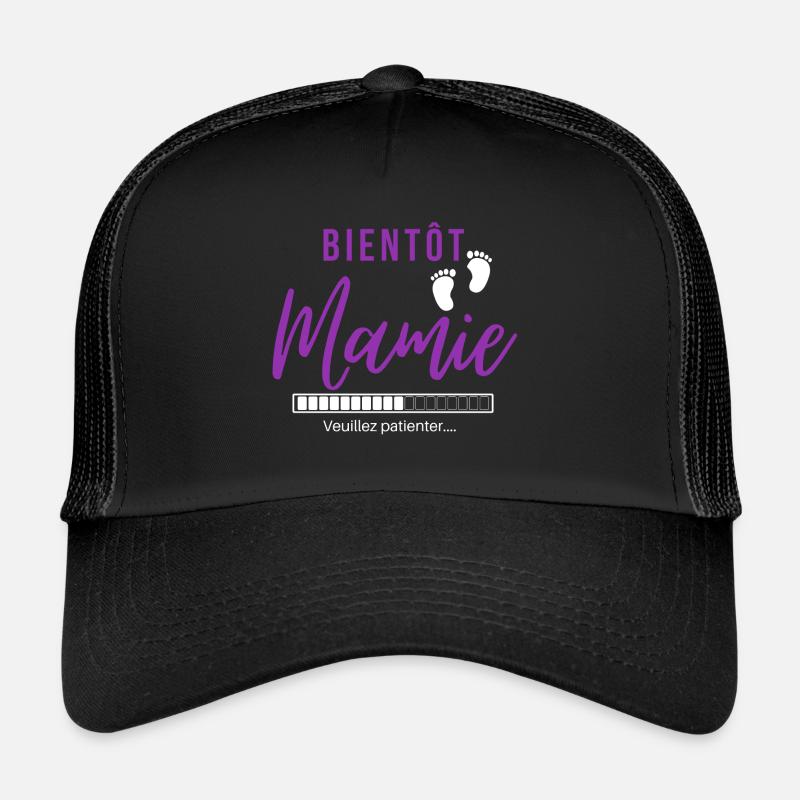 Bientôt Mamie - Casquette trucker  - noir/noir