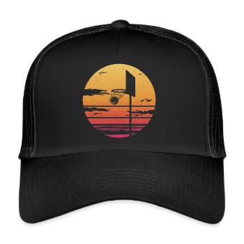 Basketball Hoop Player Basketball Player - Trucker Cap - black/black - Front