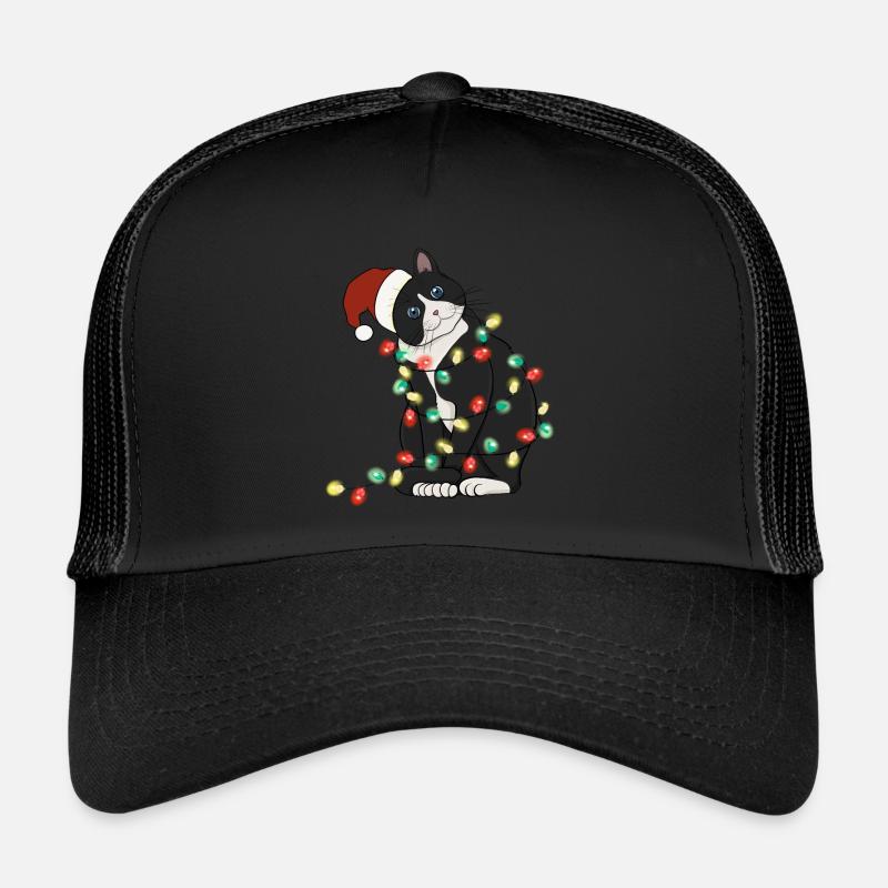 Christmas Lights Cat Christmas Trucker Cap