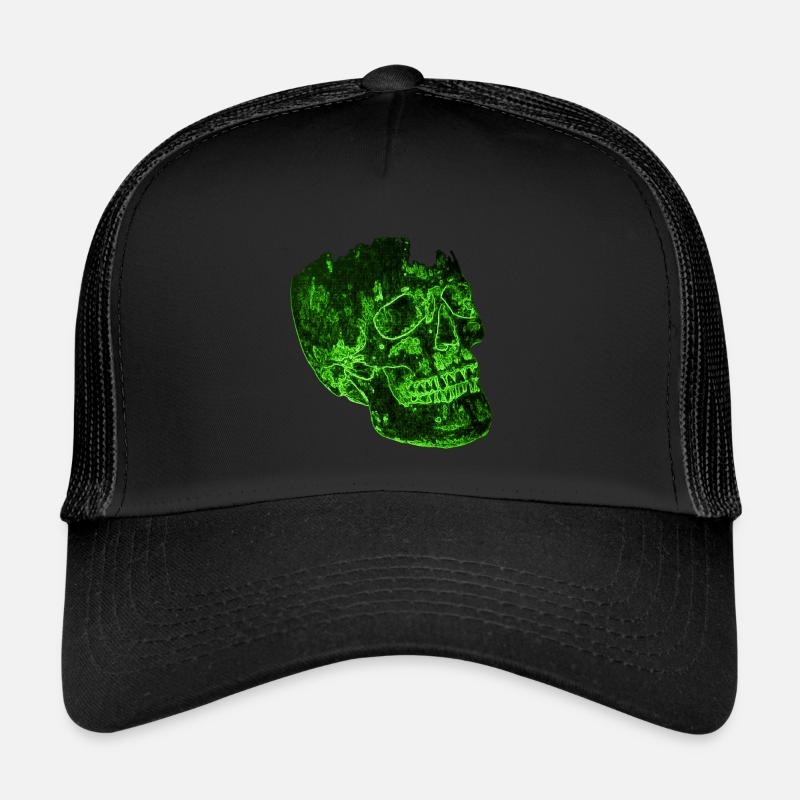 Totenkopf - Trucker Cap - Schwarz/Schwarz