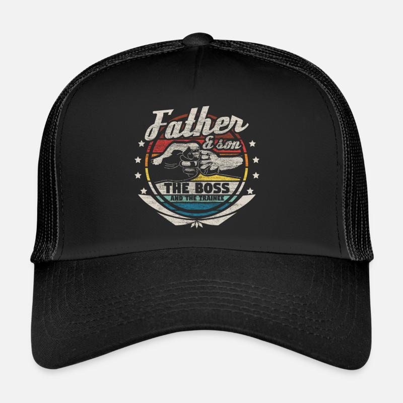 Vater und Sohn Eltern Dad Geschenkidee - Trucker Cap - Schwarz/Schwarz