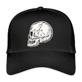 Skull Skeleton Skull Horror Cadeau d’Halloween - Casquette trucker  - noir/noir - Devant