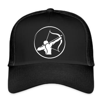 Archery Bow Arrow Archery Target - Trucker Cap - black/black - Front