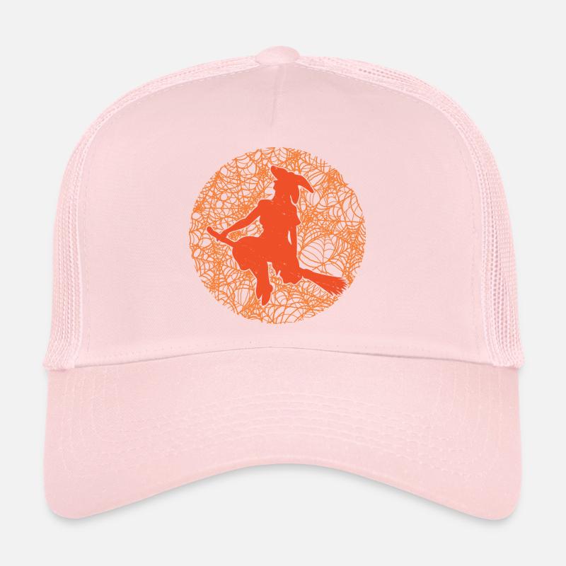 Spooky Spinnennetz Hexerei Besen Halloween Trucker Cap