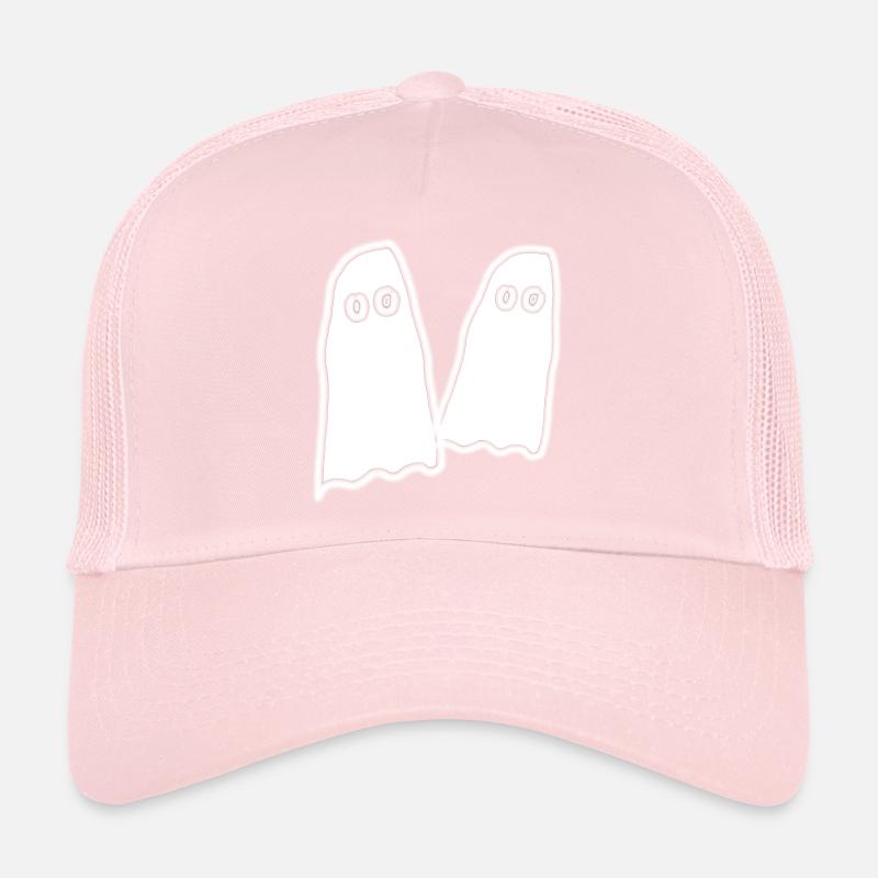 Two White Spirits Halloween Clothes Trucker Cap