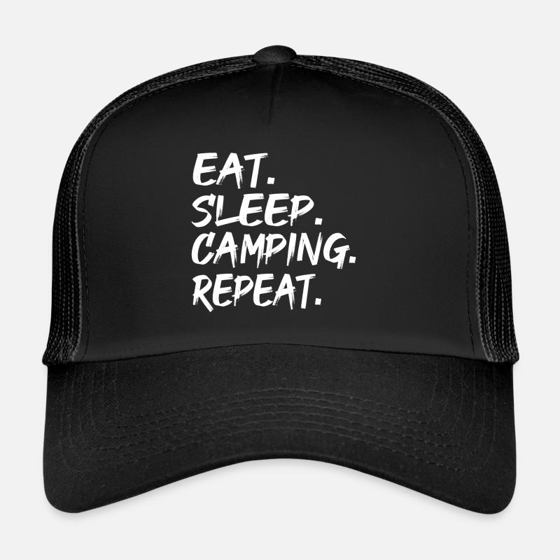 EAT SLEEP CAMPING REPEAT Trucker Cap