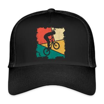 BMX Fahrrad Tricks Radfahrer Stunt BMX - Trucker Cap - Schwarz/Schwarz - Vorne