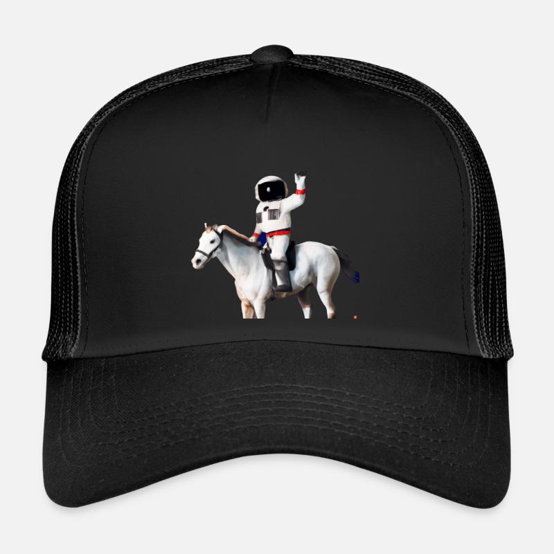 astronaut riding a horse - Trucker Cap - black/black