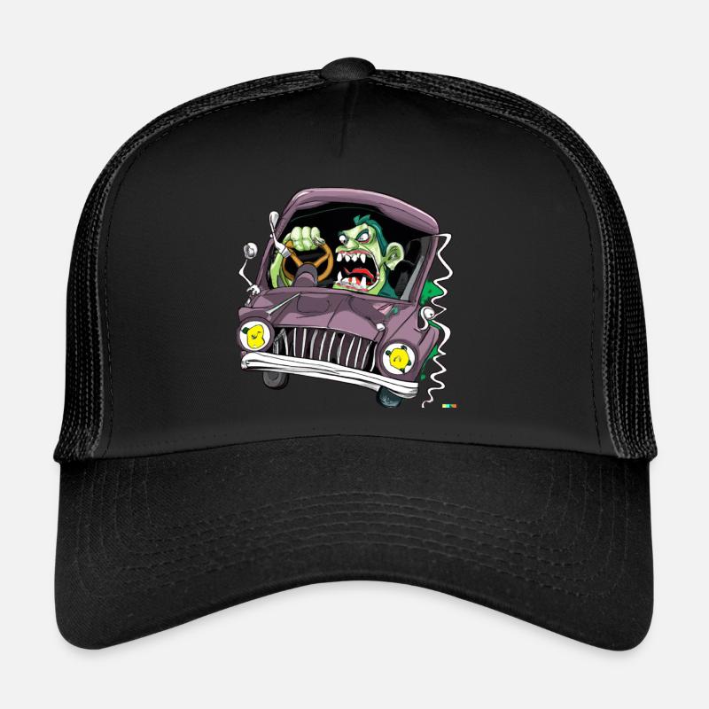 zombie drive a car Trucker Cap