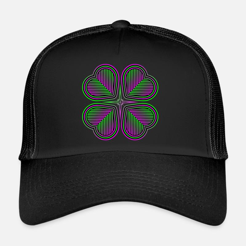 Trèfle à quatre feuilles de coeurs - 2 Casquette trucker 