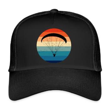 Paraglider Paragliding Damen Gleitschirm - Trucker Cap - Schwarz/Schwarz - Vorne