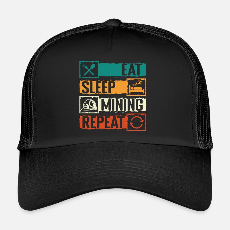 Miner Puits des mineurs souterrains Casquette trucker 