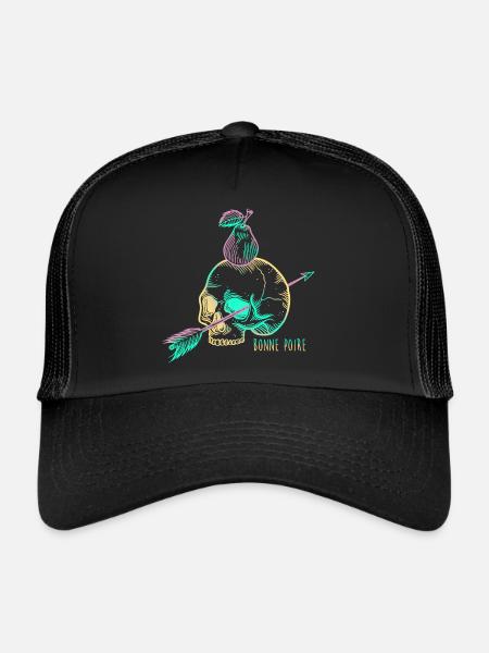 Skull pear yellow - Casquette trucker  - noir/noir - Devant