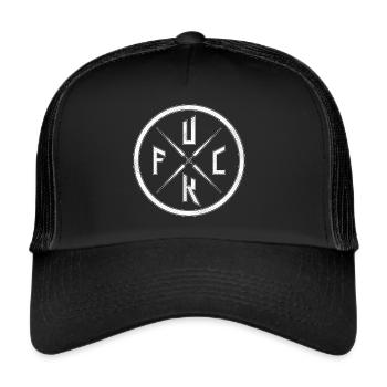 FUCK - Round Sign - Trucker Cap - black/black - Front
