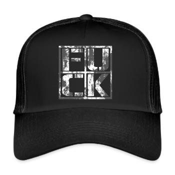 FUCK - Grunge Logo - Trucker Cap - black/black - Front