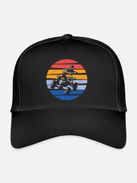 ATV Fahrer Offroad Quadfahrer Quad - Trucker Cap - Schwarz/Schwarz - Vorne