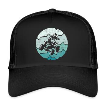 VTT Biker Retro Design Quad Quad Quad Quad - Casquette trucker  - noir/noir - Devant