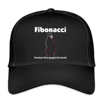 Fibonacci formed this beautiful body - Trucker Cap - Schwarz/Schwarz - Vorne
