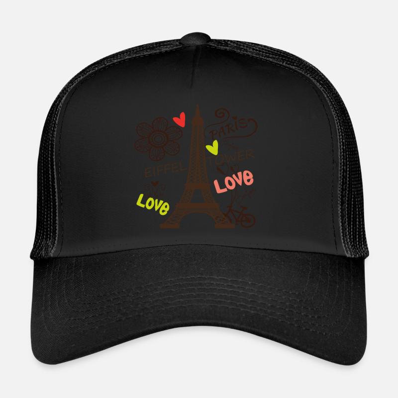 Paris Eiffel Tower Arc de Triomphe Love from Frankre Trucker Cap