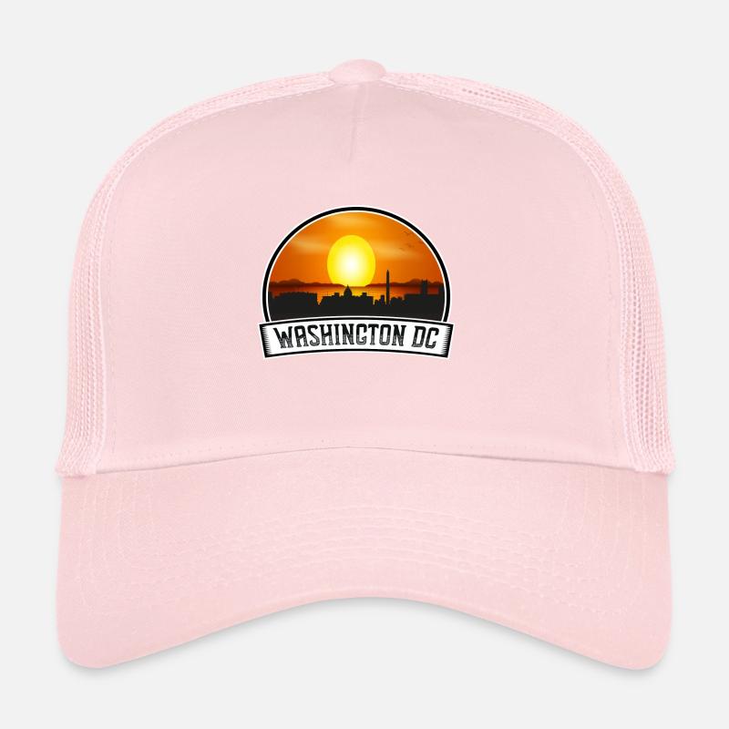 Washington Dc Washington États-Unis Skyline Vintage Sunse Casquette trucker 