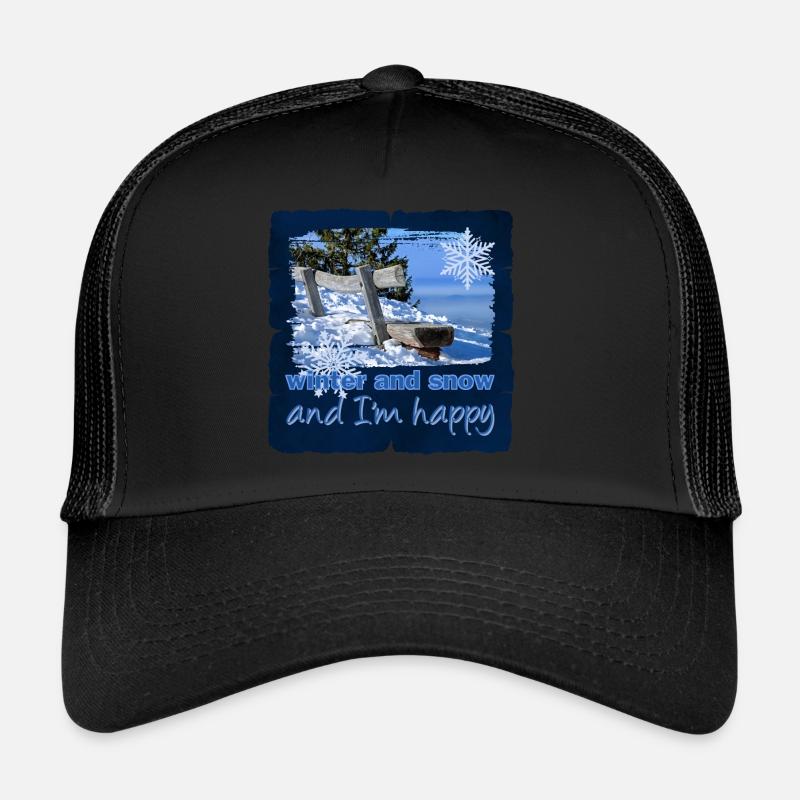 winter 7 - Trucker Cap - Schwarz/Schwarz