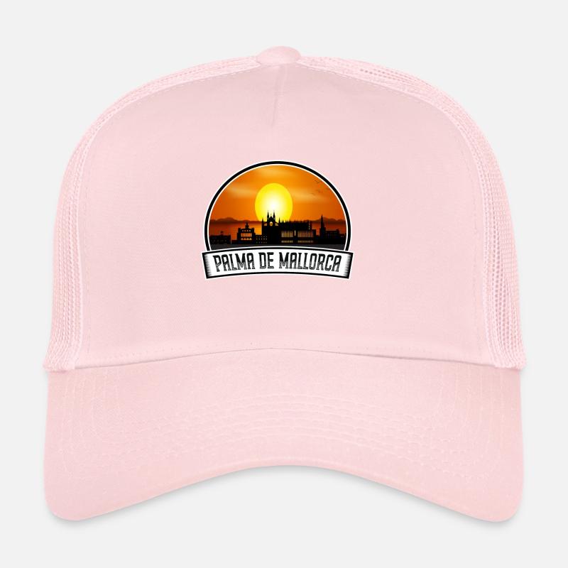 Palma de Mallorca Spanien Skyline Vintage Sunset Tra Trucker Cap