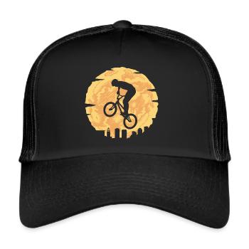 Fahrrad Tricks Radfahrer Stunt BMX - Trucker Cap - Schwarz/Schwarz - Vorne