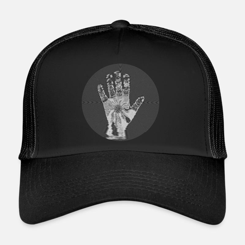 Ligne de balayage abstrait par illusion optique de la main Casquette trucker 