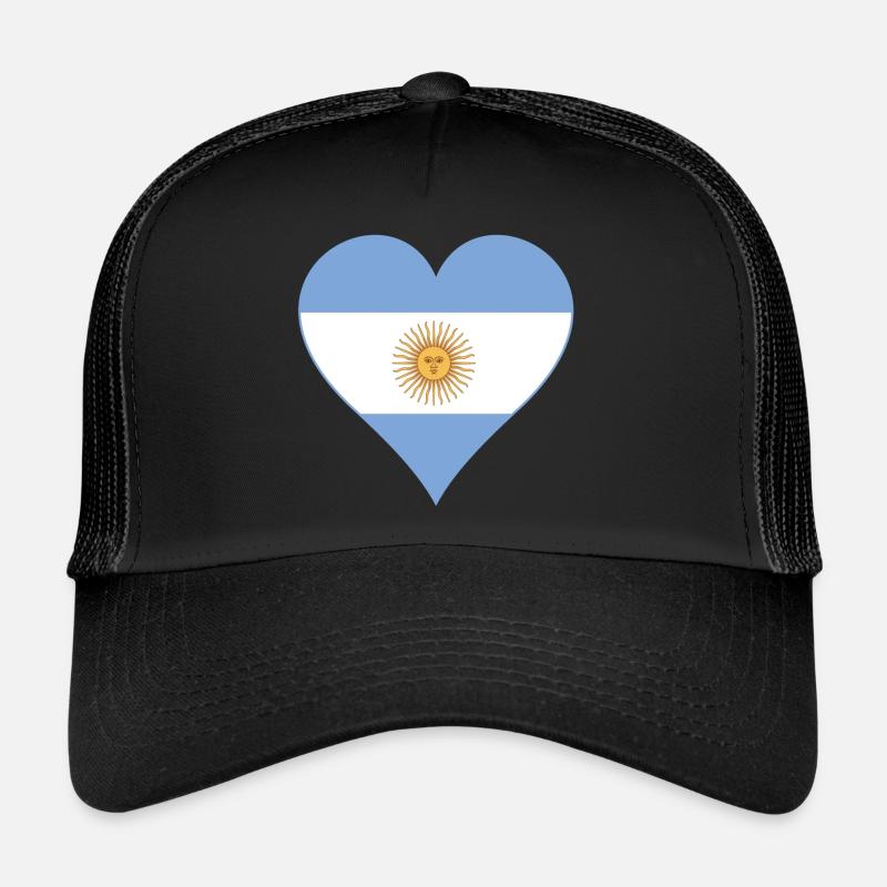 Argentinien Herz - Trucker Cap - Schwarz/Schwarz