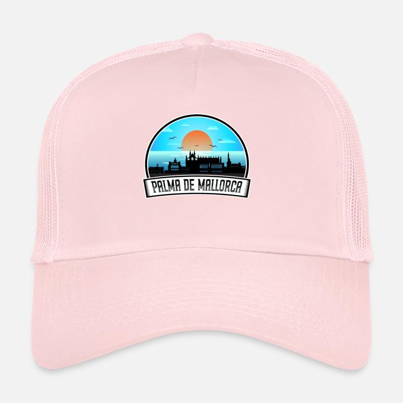 Palma de Mallorca Spanien Skyline Vintage Sunset Tra Trucker Cap
