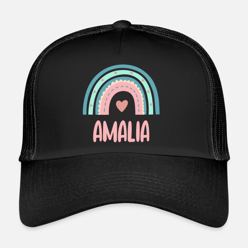 Amalia Name Regenbogen Baby Trucker Cap