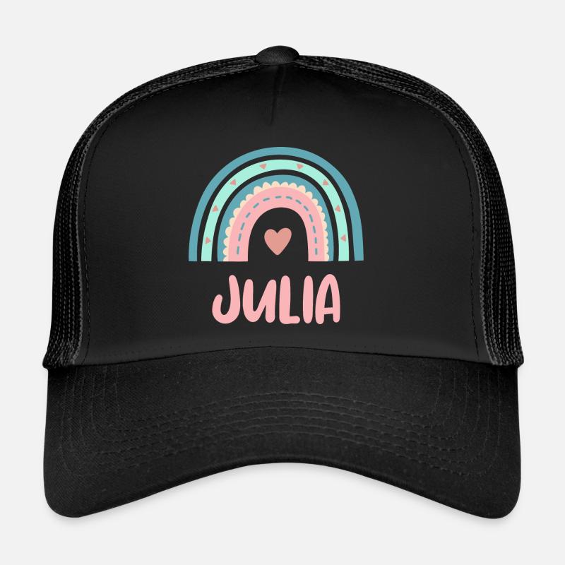 Julia Name Regenbogen Baby - Trucker Cap - Schwarz/Schwarz