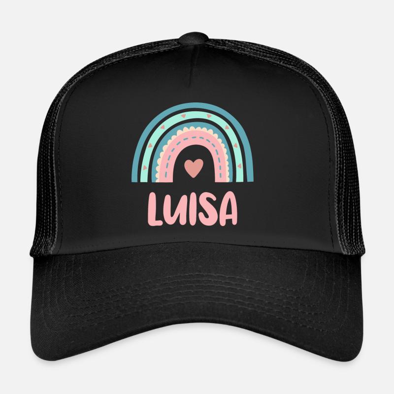 Luisa Name Regenbogen Baby - Trucker Cap - Schwarz/Schwarz